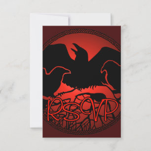 Raven Art RSVP Personalized Native Art Card