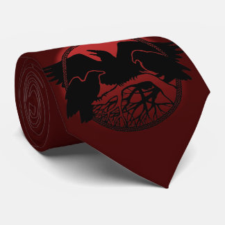 Raven Art Ties Wildlife Crow / Raven Necktie Gifts