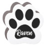 Raven B/W Paw Print - Add Your Own Name Car Magnet