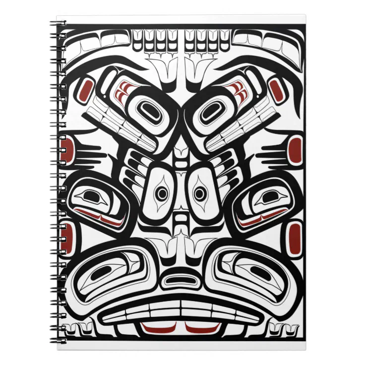 Raven Bear Fox Totem Pole , coastal Salish Haida Notebook | Zazzle