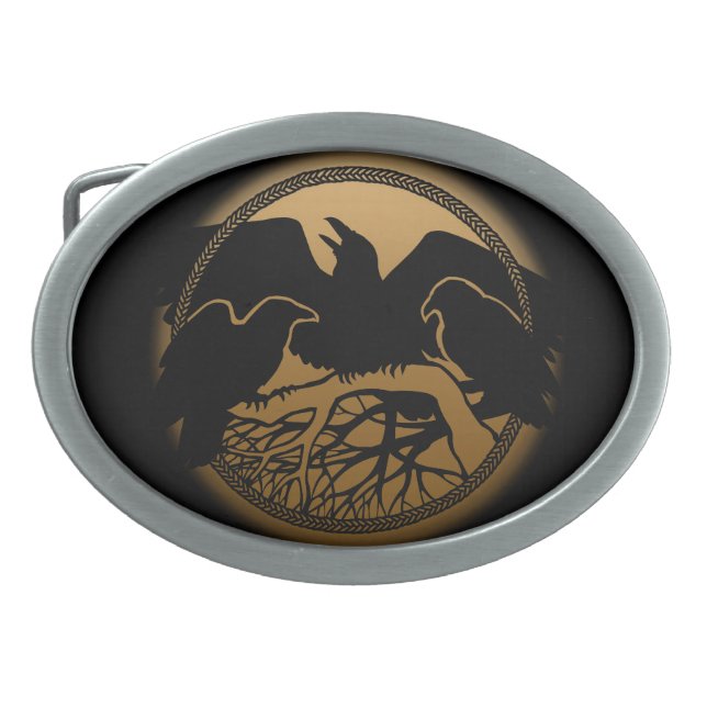 Raven Belt Buckle First Nations Raven Art Buckles (Front)
