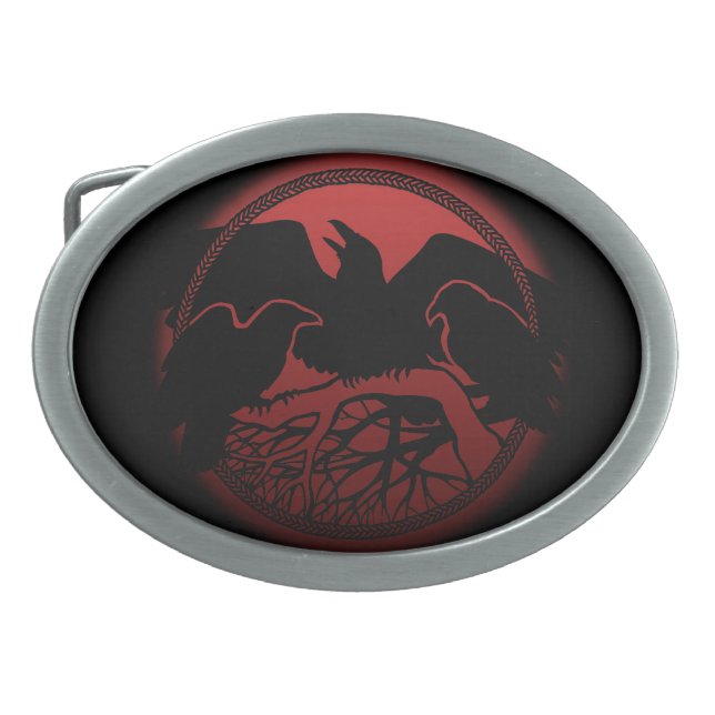 Raven Belt Buckle First Nations Raven Art Buckles (Front)