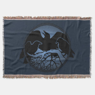 Raven Bird Blanket Spirit Animals Throw Blankets