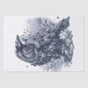 Raven Bird Blue Mystical Sapphire Tissue Paper