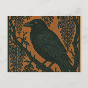 Raven Bird Holiday Postcard