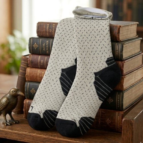 Raven Bird Pattern Dark Academia Socks