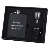 Raven Black 8 Oz Flask Gift Set - VSET27-1235 (Engraved)