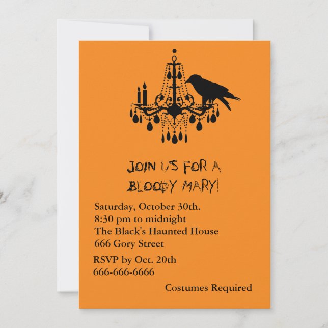 Raven Black Halloween Invitation (Front)