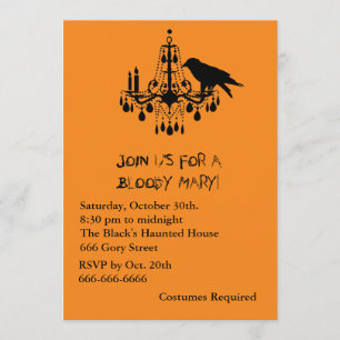 Raven Black Halloween Invitation