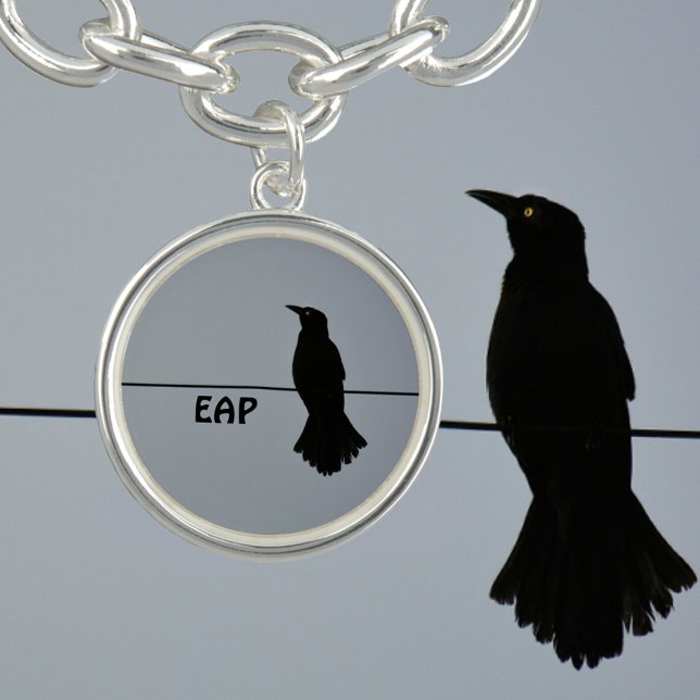 Raven Black Silhouette Goth Gray Bracelet (Creator Uploaded)