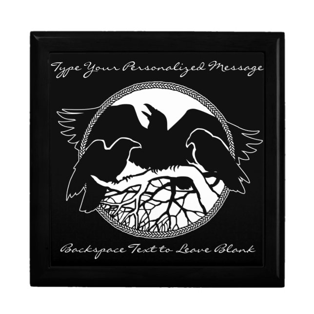 Raven Boxes Personalized Raven Art Jewelry Boxes (Front)