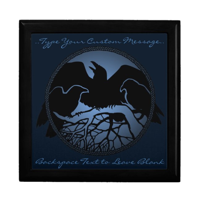 Raven Boxes Personalized Raven Art Jewelry Boxes (Front)