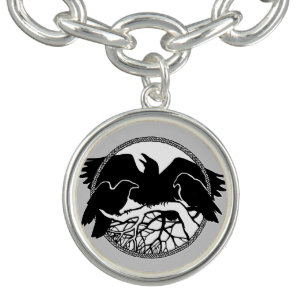 Raven Bracelet Native Art Raven Charm Bracelet
