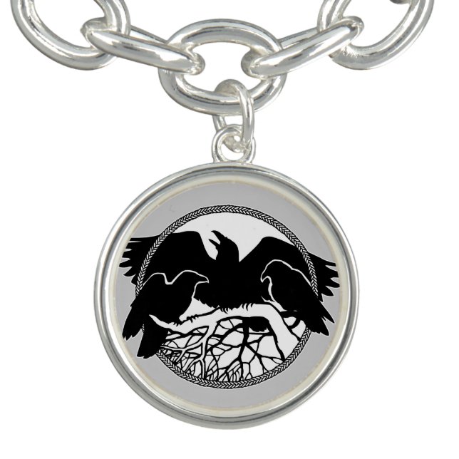 Raven Bracelet Native Art Raven Charm Bracelet (Design)