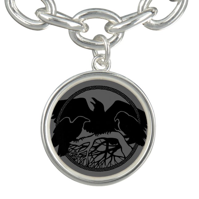 Raven Bracelet Native Art Raven Charm Bracelet (Design)