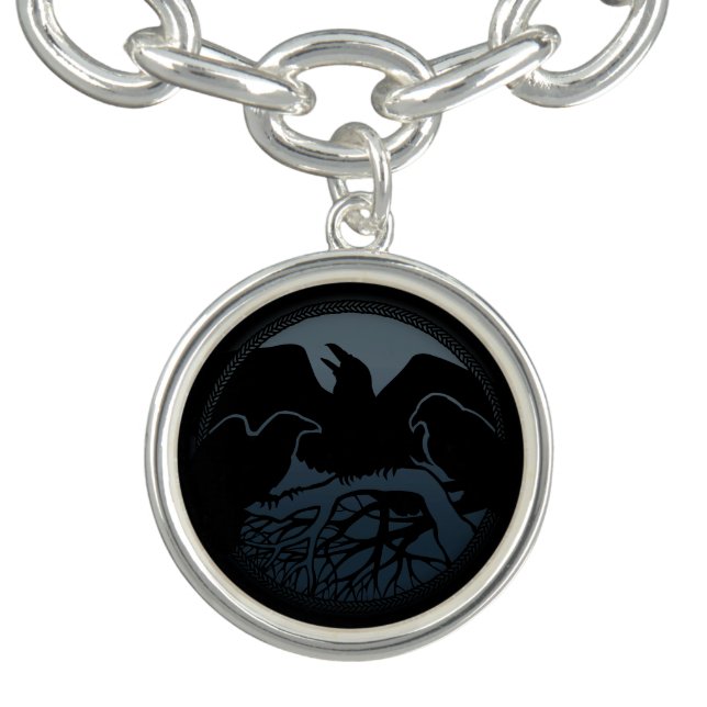 Raven Bracelet Native Art Raven Charm Bracelet (Design)