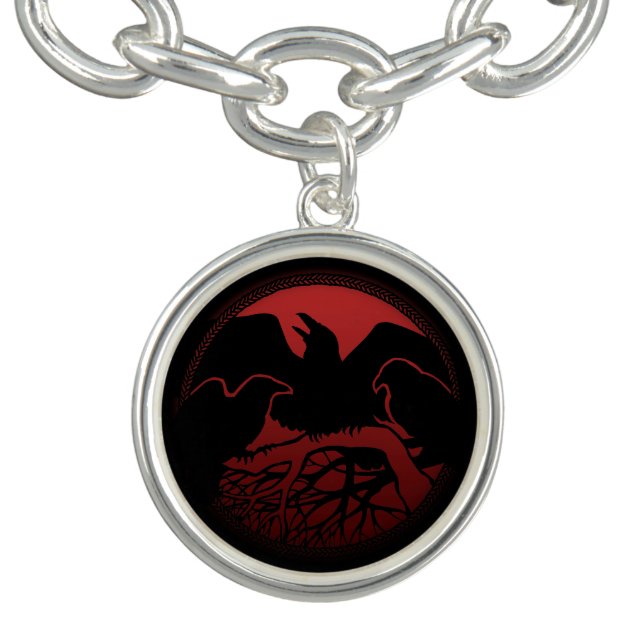 Raven Bracelet Native Art Raven Charm Bracelet (Design)