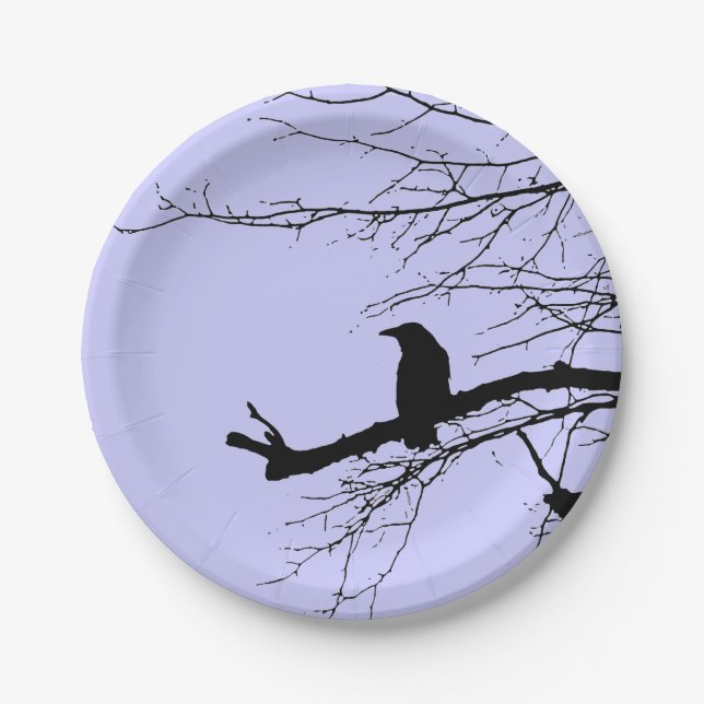 Raven by Linandara Mauve Paper Plates (Front)