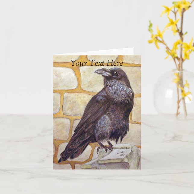 Raven Card (Yellow Flower)