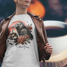 Raven Cawfee Funny Black Bird Halloween  Tri-Blend Shirt
