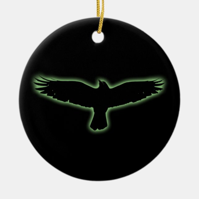 Raven Ceramic Ornament (Front)