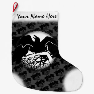 Raven Christmas Stocking Native Art Raven Stocking