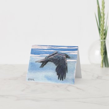 Raven Corvid Crow Original Art Note Card by GailRagsdaleArt at Zazzle