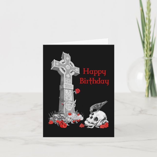 Raven, Cross and Skull Card (Front)