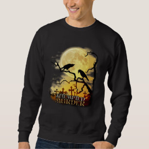 Raven Crow Attempted Murder Retro Moon Wiccan Paga Sweatshirt