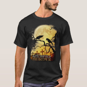 Raven Crow Attempted Murder Retro Moon Wiccan Paga T-Shirt