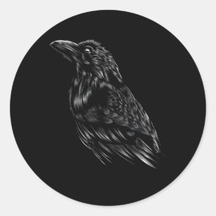 Raven Crow Classic Round Sticker