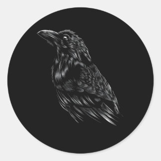 Raven Crow Classic Round Sticker