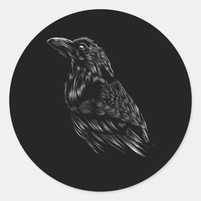 Raven Crow Classic Round Sticker (Front)