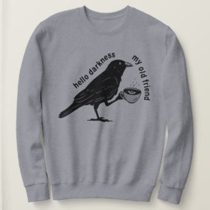 Raven Crow Coffee Fall   Nevermore Poe Gothic Poet Sweatshirt