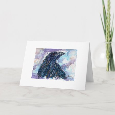 Raven Crow Corvid Blank Greeting Card
