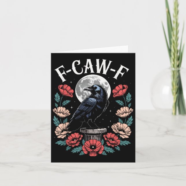 Raven Crow F-craw-f Halloween Bird Fcawf Gothic Sp Card (Front)