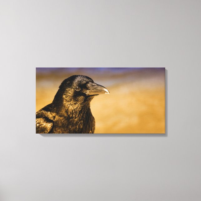 Raven Crow Gothic Fantasy Black Bird Nature Canvas Print (Front)
