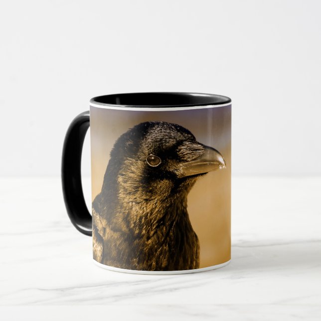 Raven Crow Gothic Fantasy Black Bird Nature Mug (Front Left)