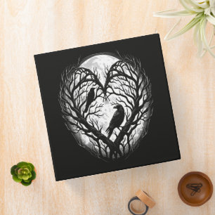 Raven Crow Heart Tree 3 Ring Binder