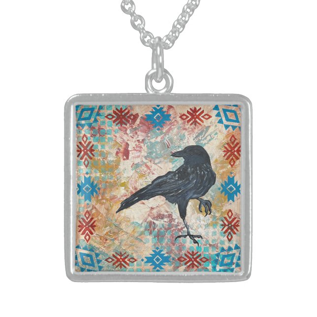 Raven Crow Sterling Necklace (Front)