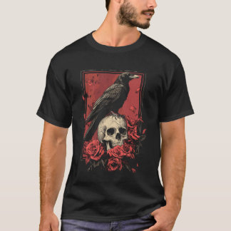 Raven Crow Y2K Grunge Aesthetic Dark Bird Goth Sku T-Shirt
