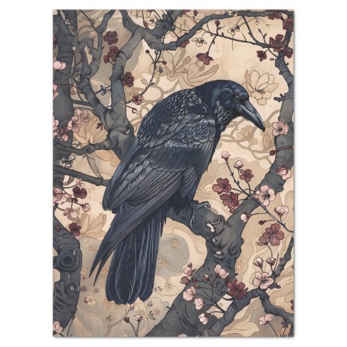 Raven Decoupage Tissue Paper for Furniture