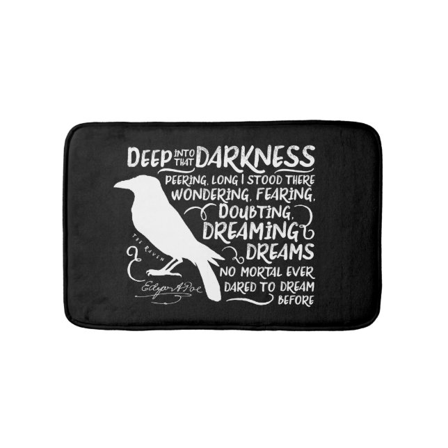 Raven (Deep Into That Darkness) by Edgar Allan Poe Bathroom Mat (Front)