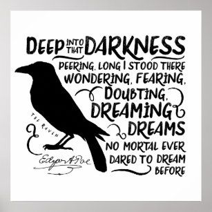Raven (Deep Into That Darkness) by Edgar Allan Poe Poster