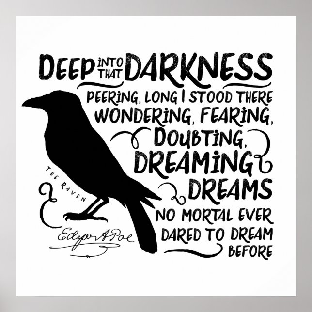 Raven (Deep Into That Darkness) by Edgar Allan Poe Poster (Front)