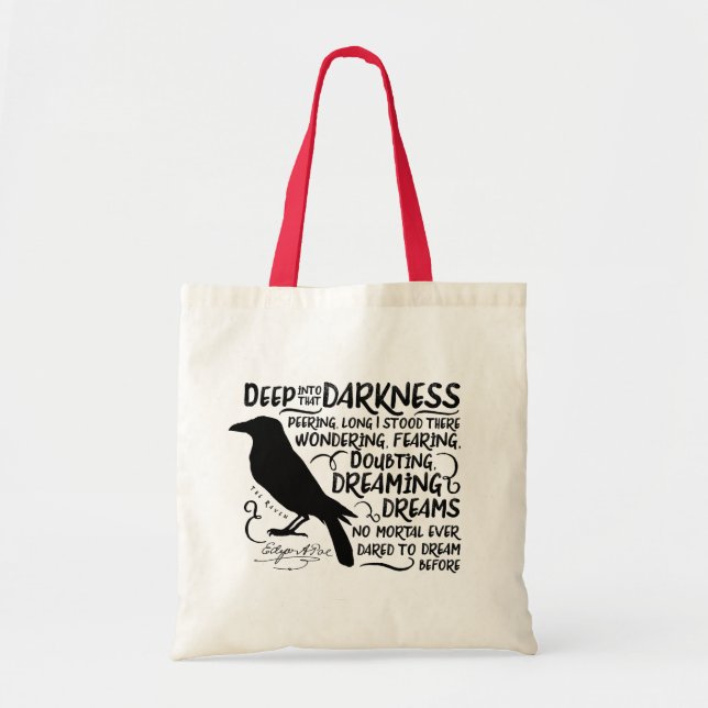 Raven (Deep Into That Darkness) by Edgar Allan Poe Tote Bag (Front)