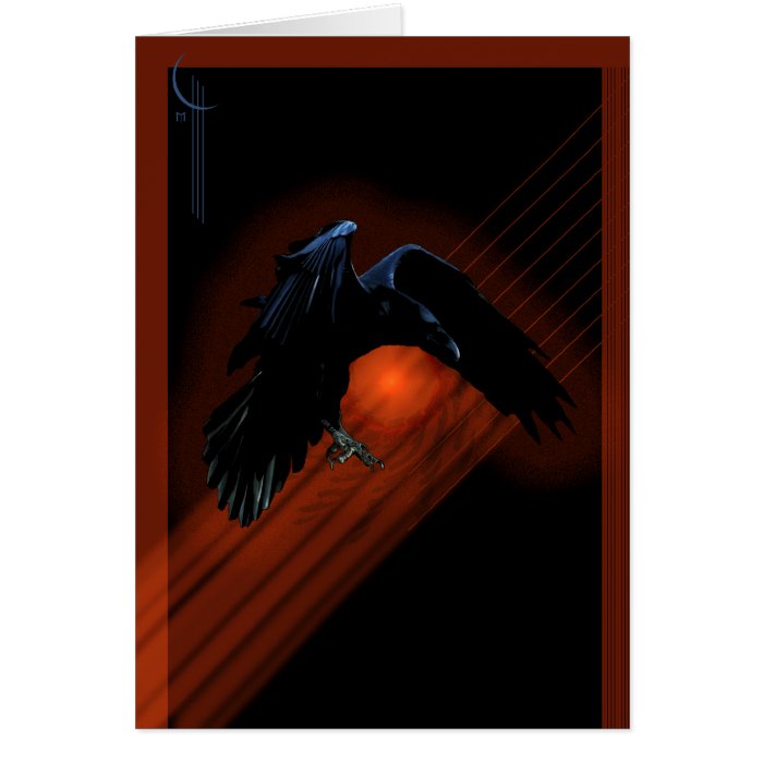 Raven Descent Greeting Card