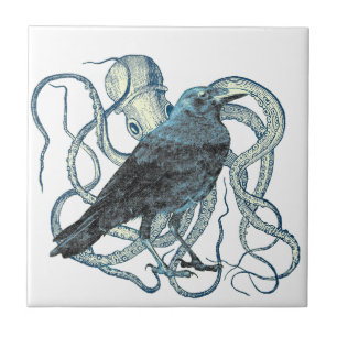 Raven Dreams of the Octopus Tile