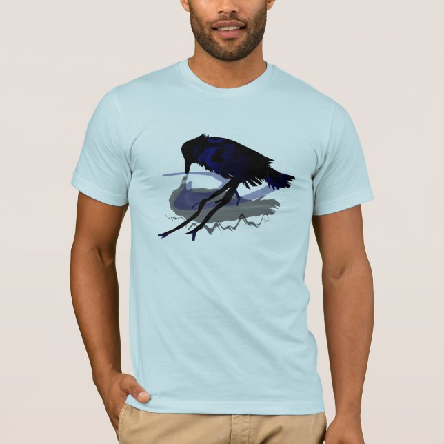 Raven Drinking Water with His ReflectionT-Shirt T-Shirt (Front)