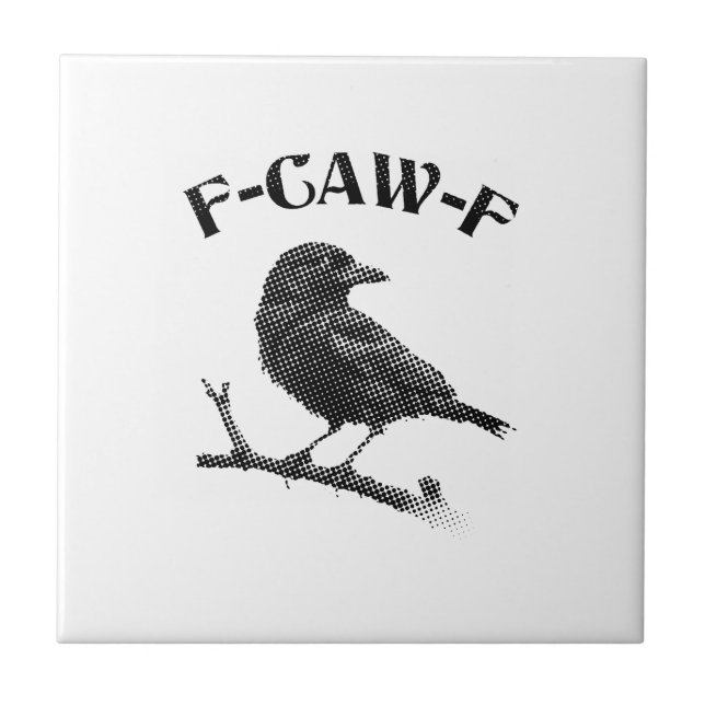 Raven F-CAW-F Halloween Minimalist Ceramic Tile (Front)
